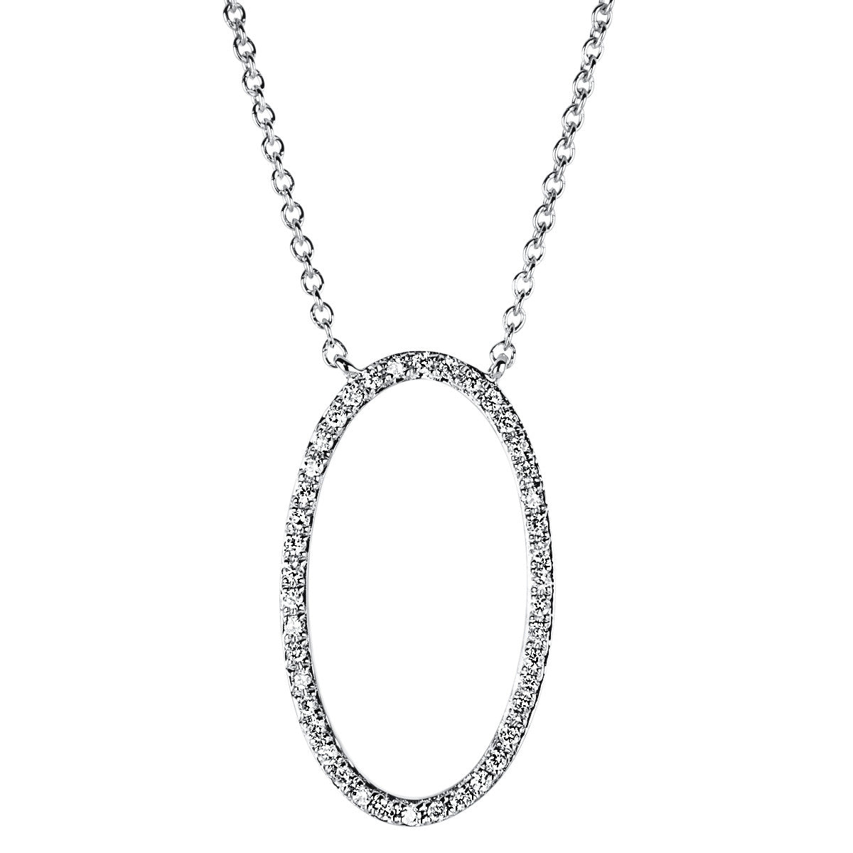 Collier 14 kt WG Oval