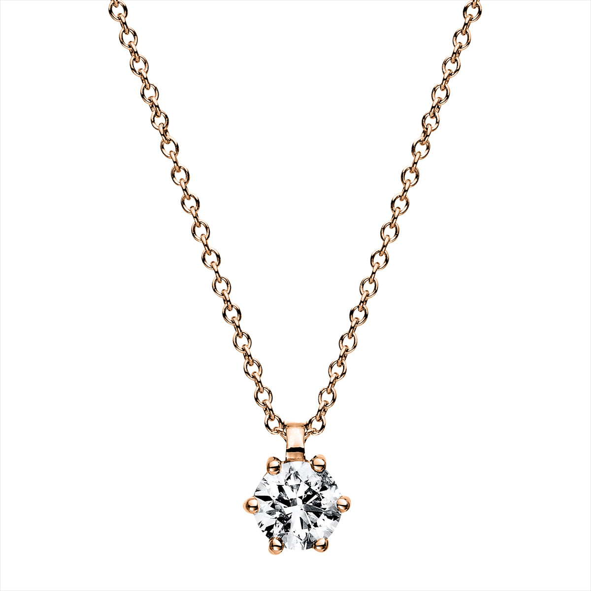 Collier 6er-Krappe 18 kt RG, GIA1395867333