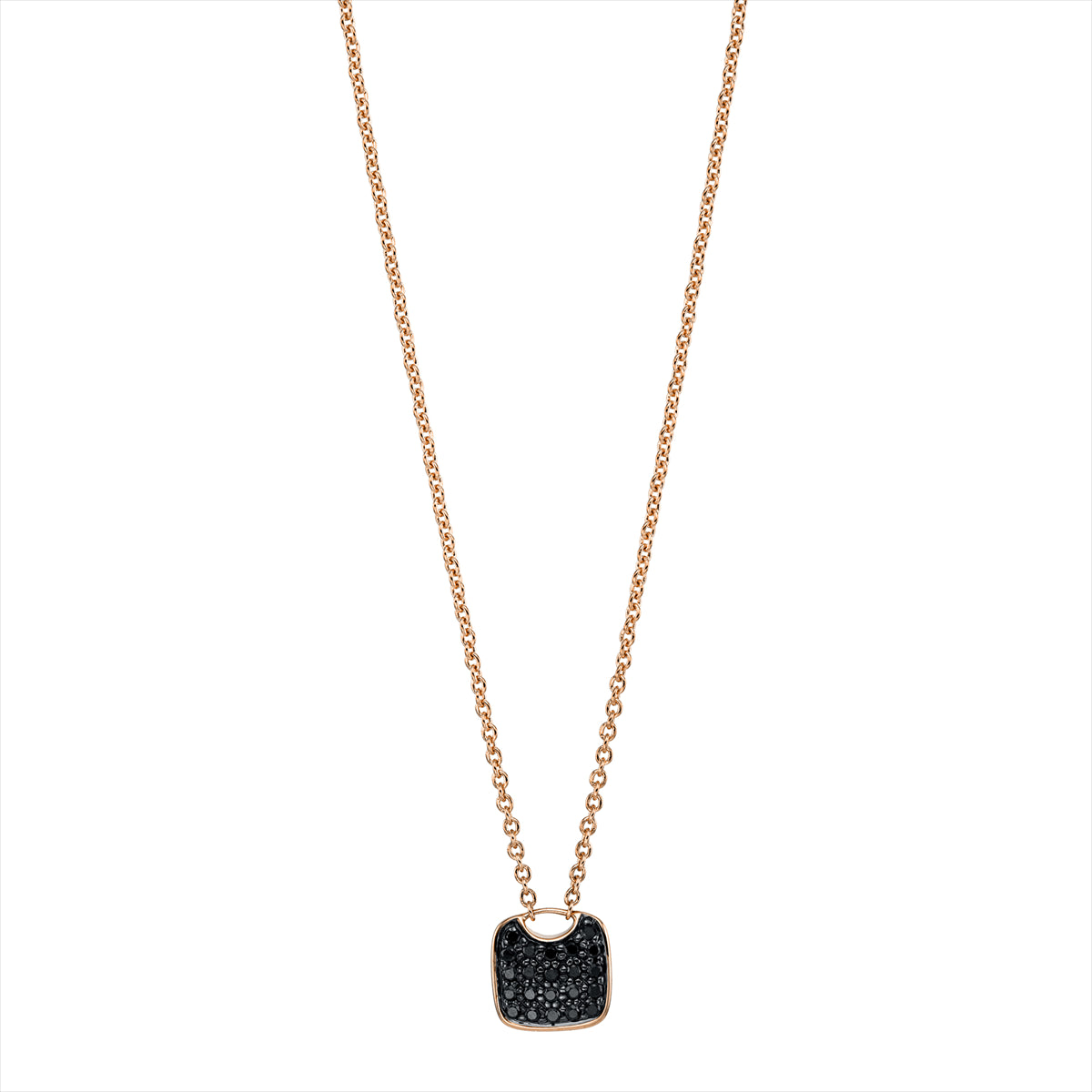 Collier 18 kt RG, Fassung schwarz rhodiniert