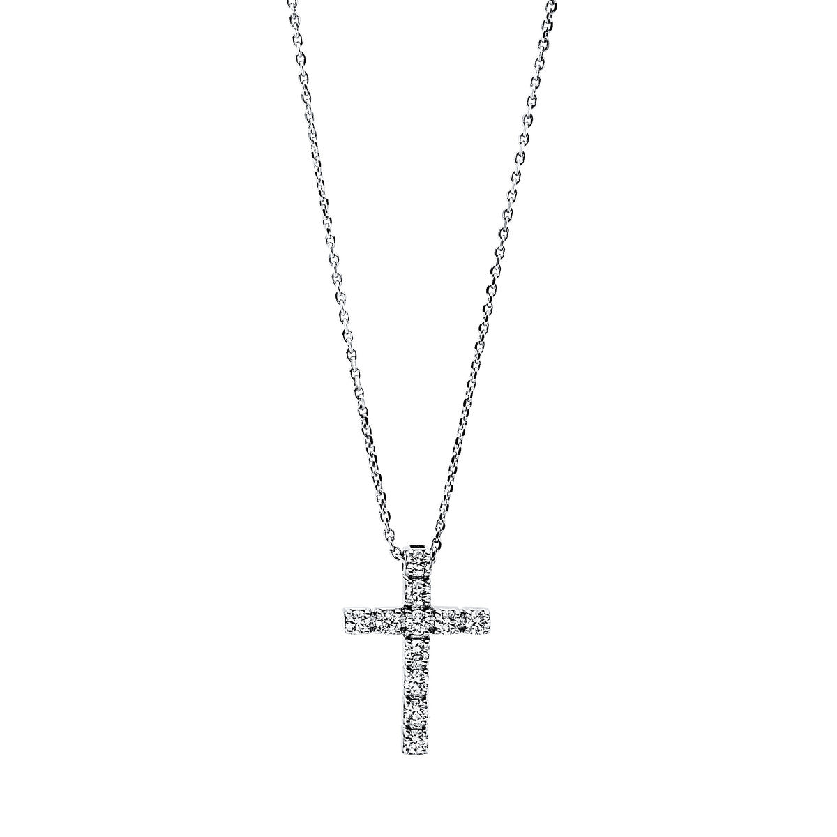 Collier 18 kt WG kreuz