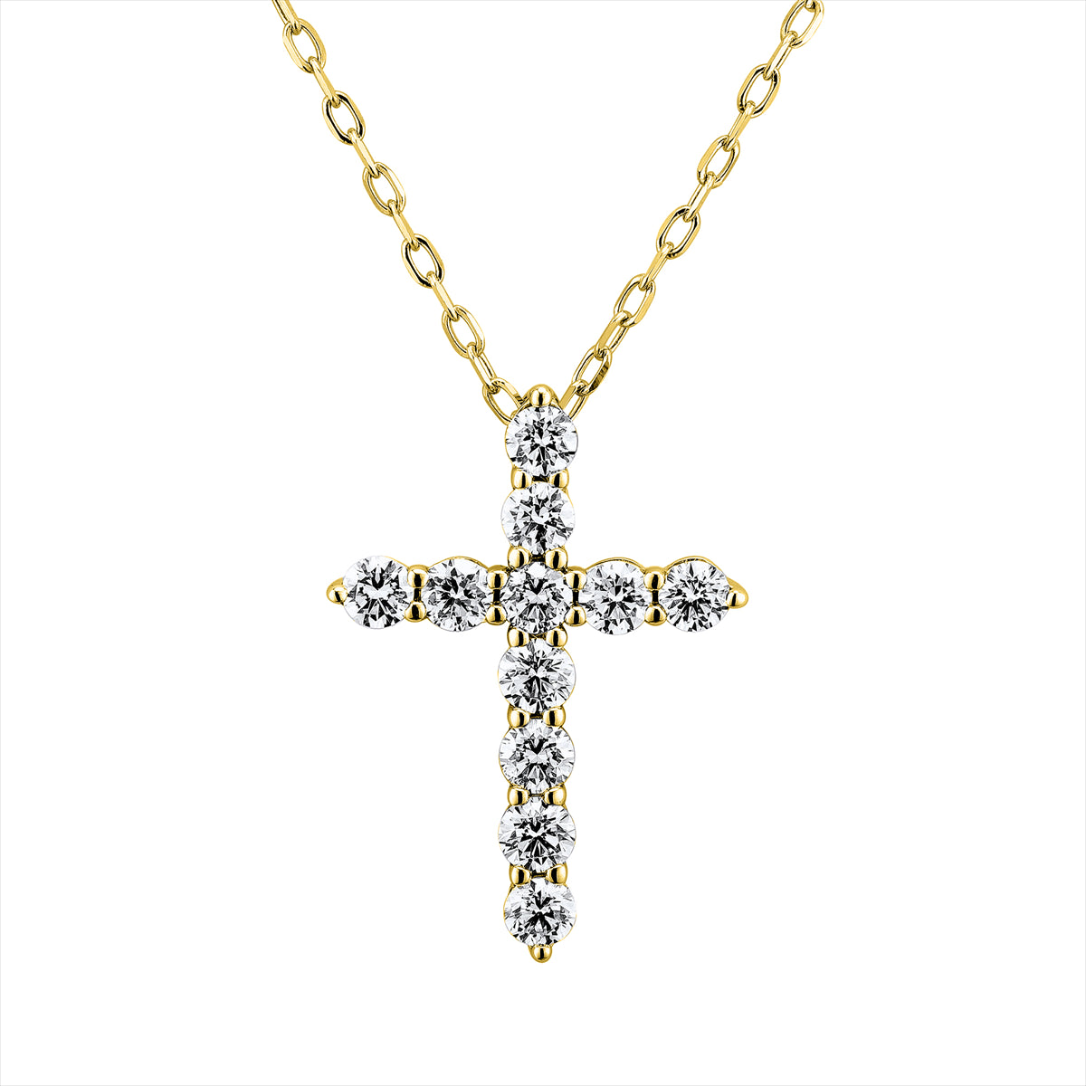 Collier 18 kt GG Kreuz, mit ZÖ 43 cm