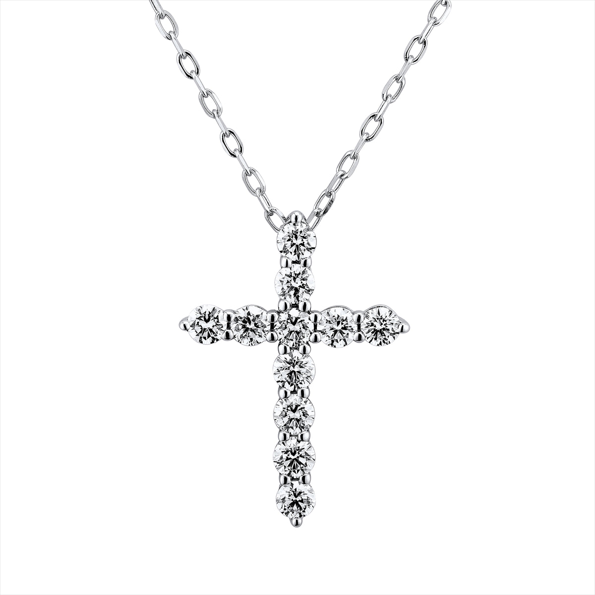 Collier 18 kt WG Kreuz, mit ZÖ 43 cm