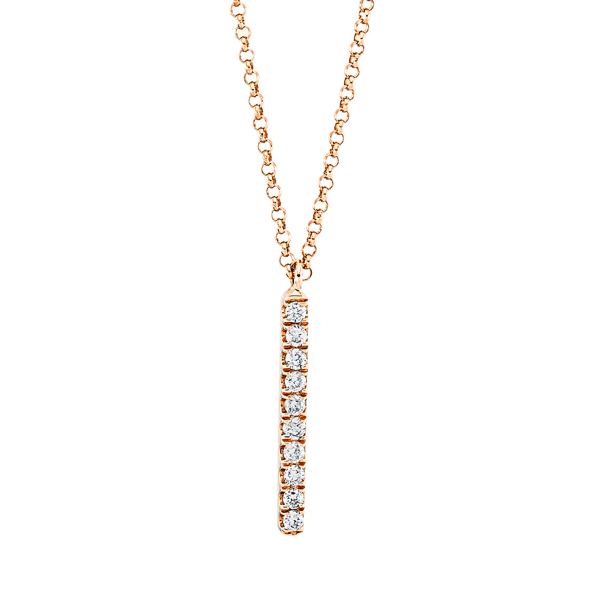 Collier 18 kt RG, mit ZÖ 42 cm + 44 cm