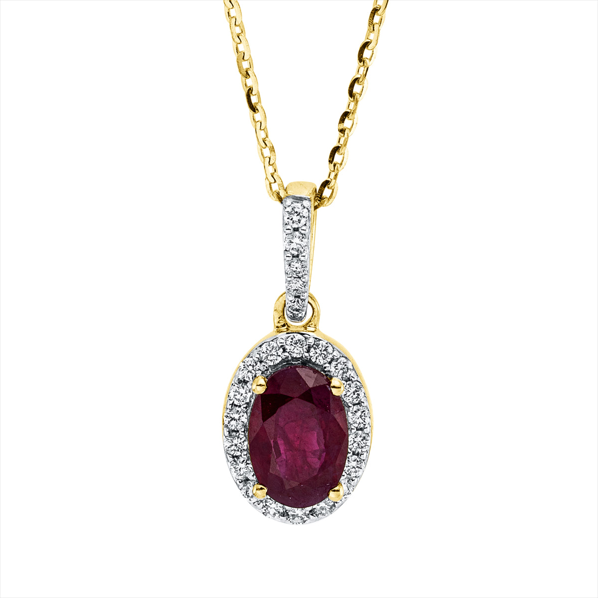 Collier 18 kt GG, Fassung rhodiniert