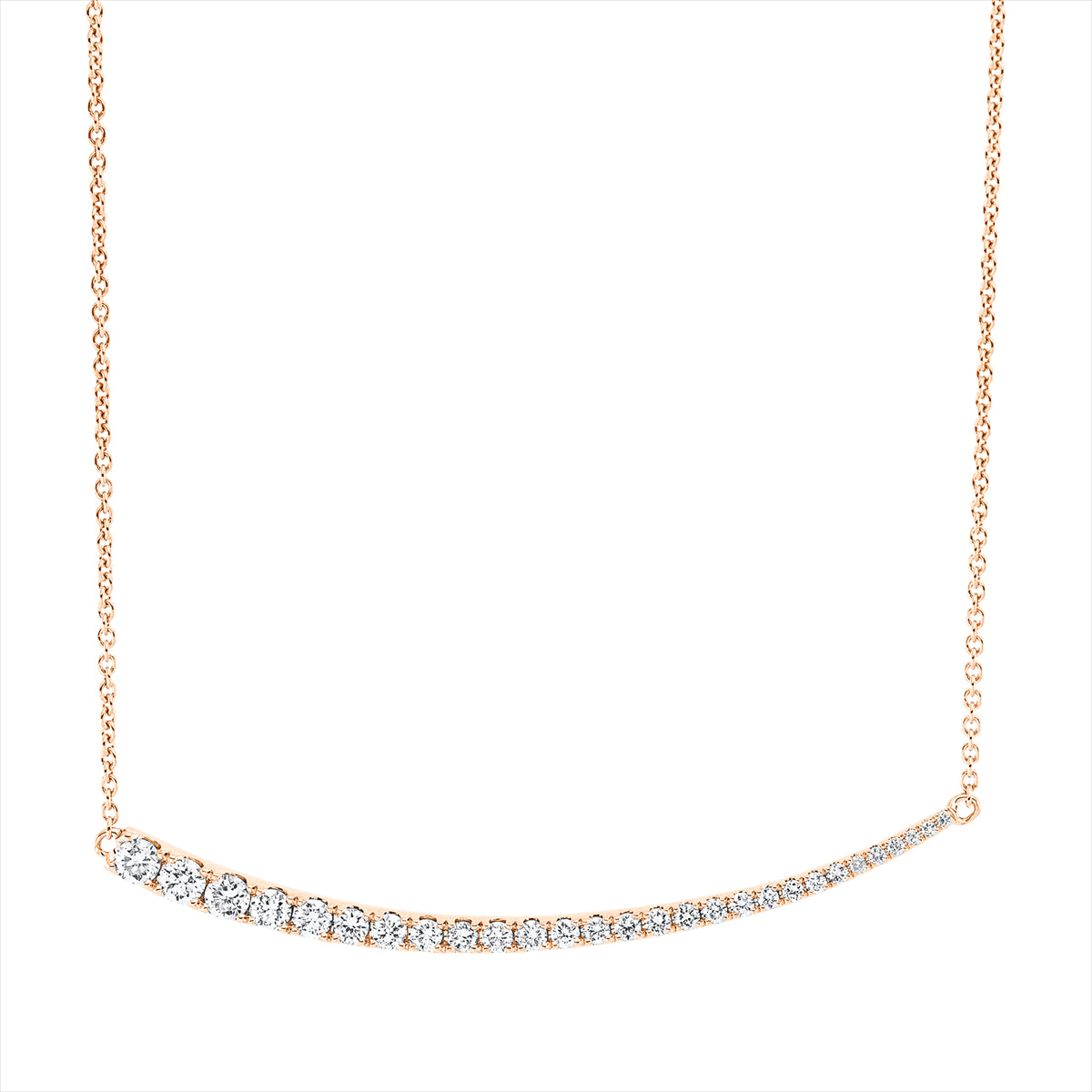 Collier 18 kt RG, mit ZÖ 39,4 cm + 40,8 cm