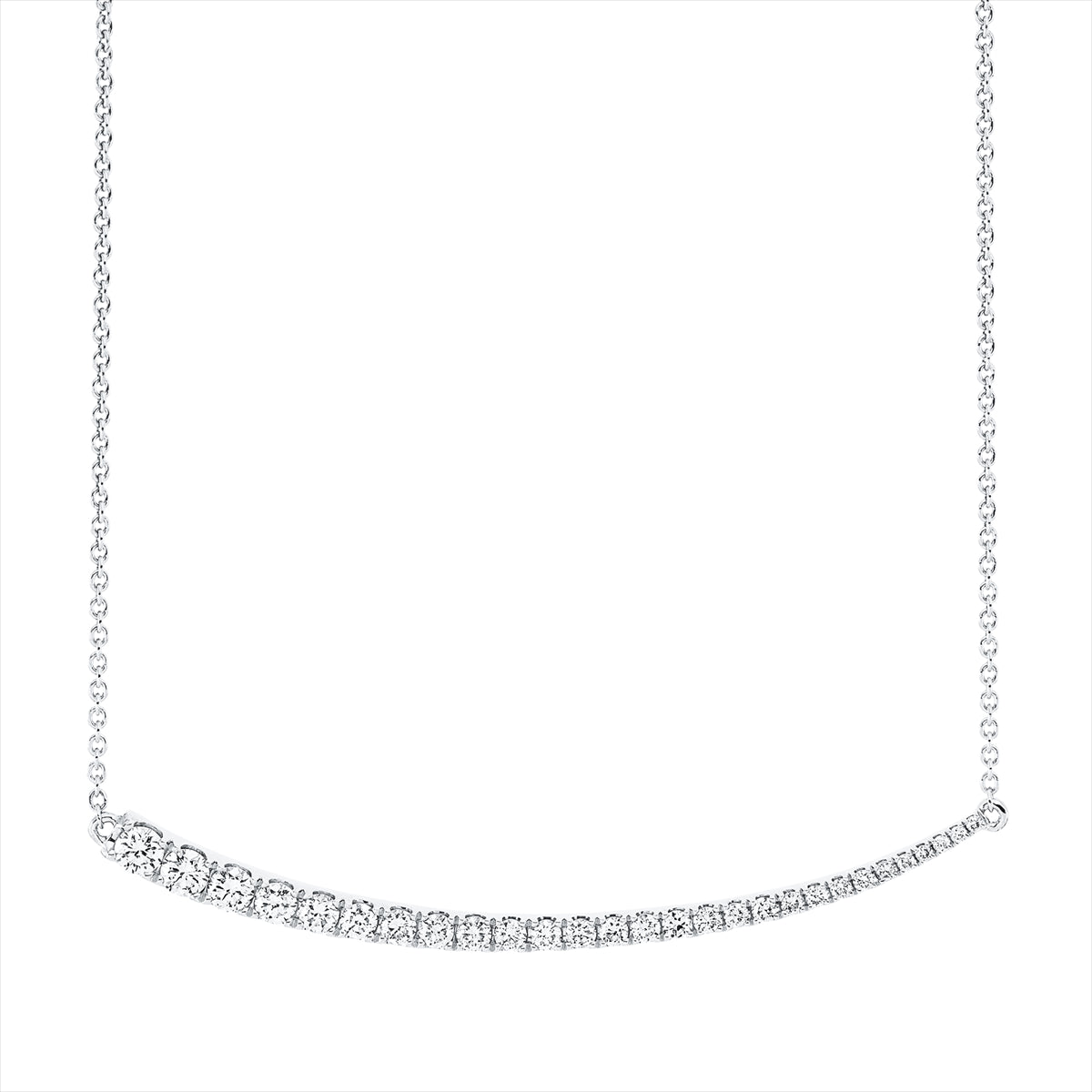 Collier 18 kt WG, mit ZÖ 40,6 cm + 48,3 cm