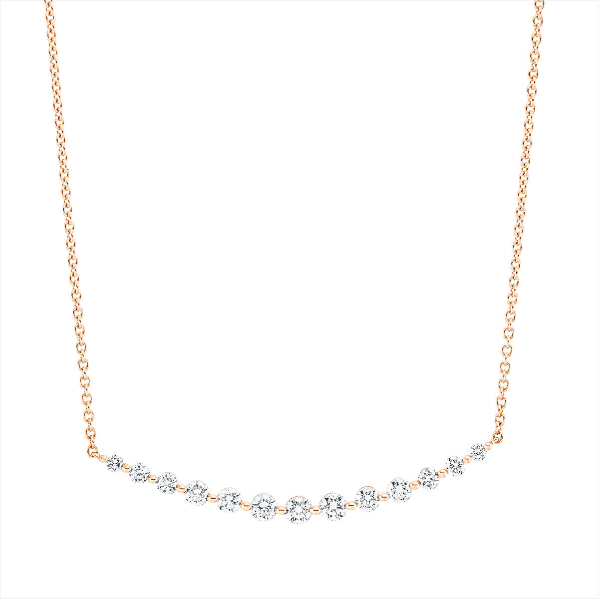 Collier 18 kt RG, mit ZÖ 39,4 cm +40,6 cm