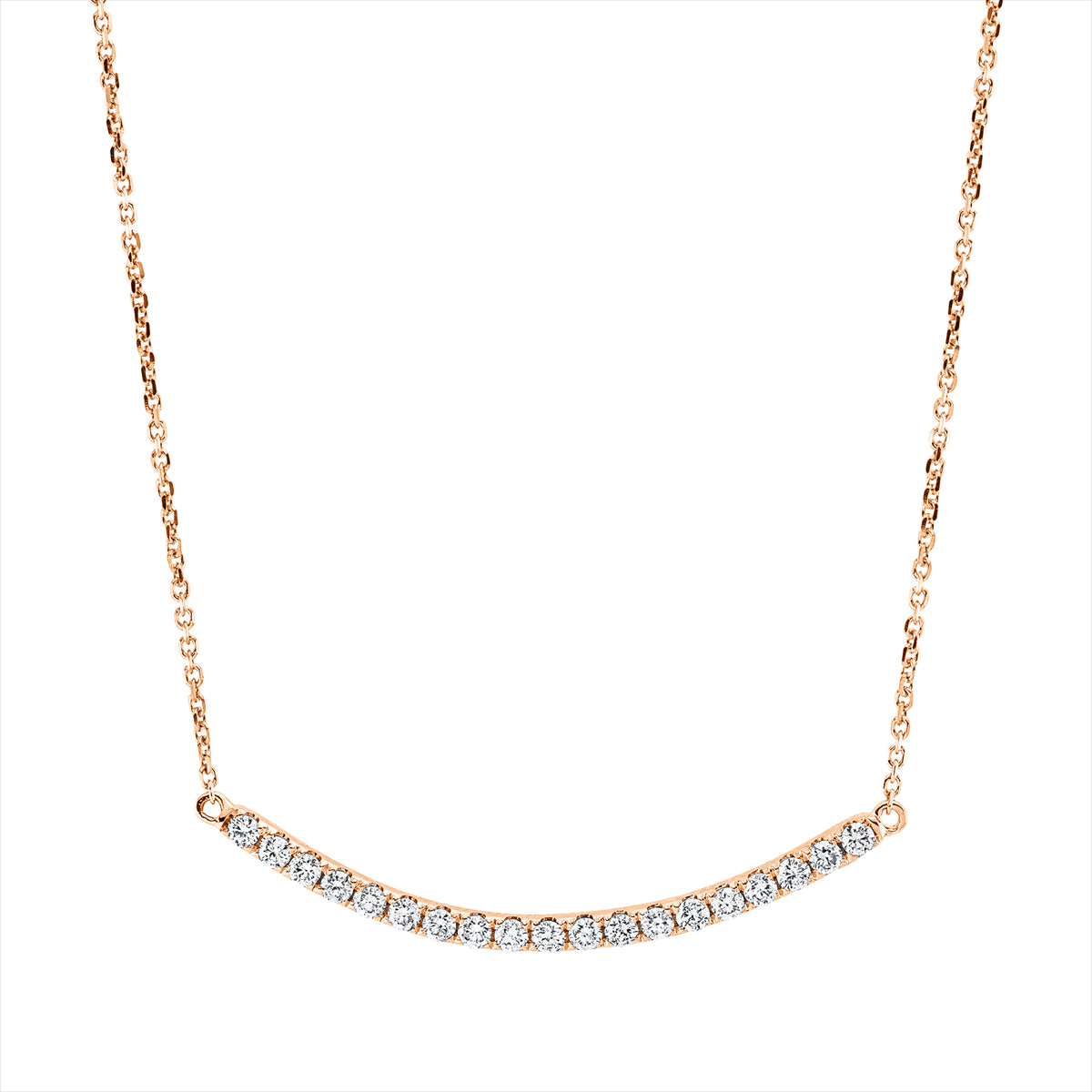 Collier 18 kt RG, mit ZÖ 42,43,44cm