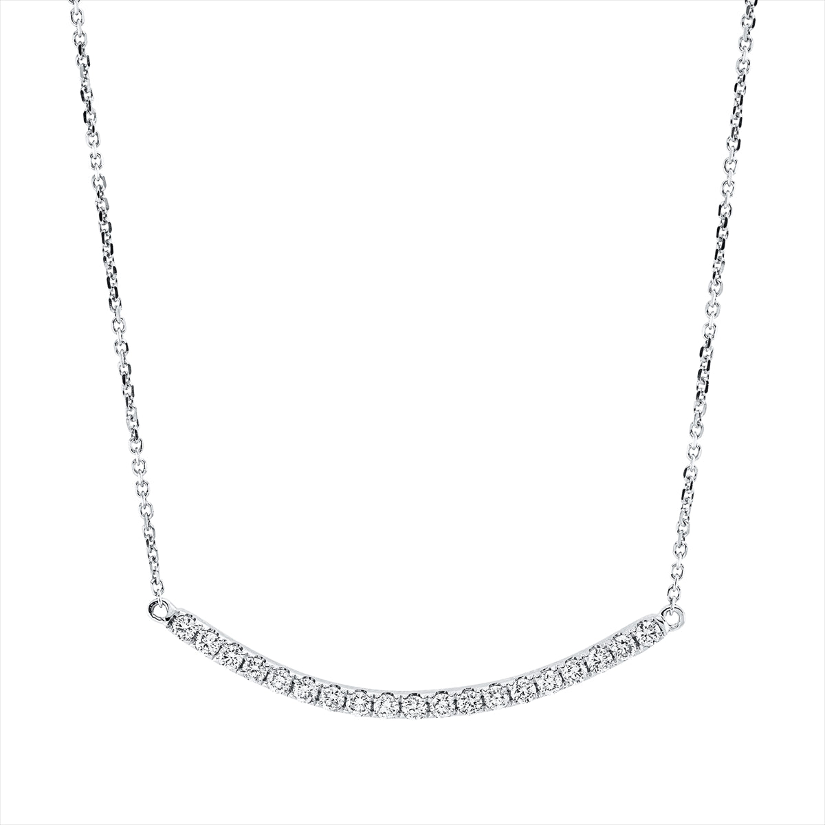 Collier 18 kt WG, mit ZÖ 43,44,45cm