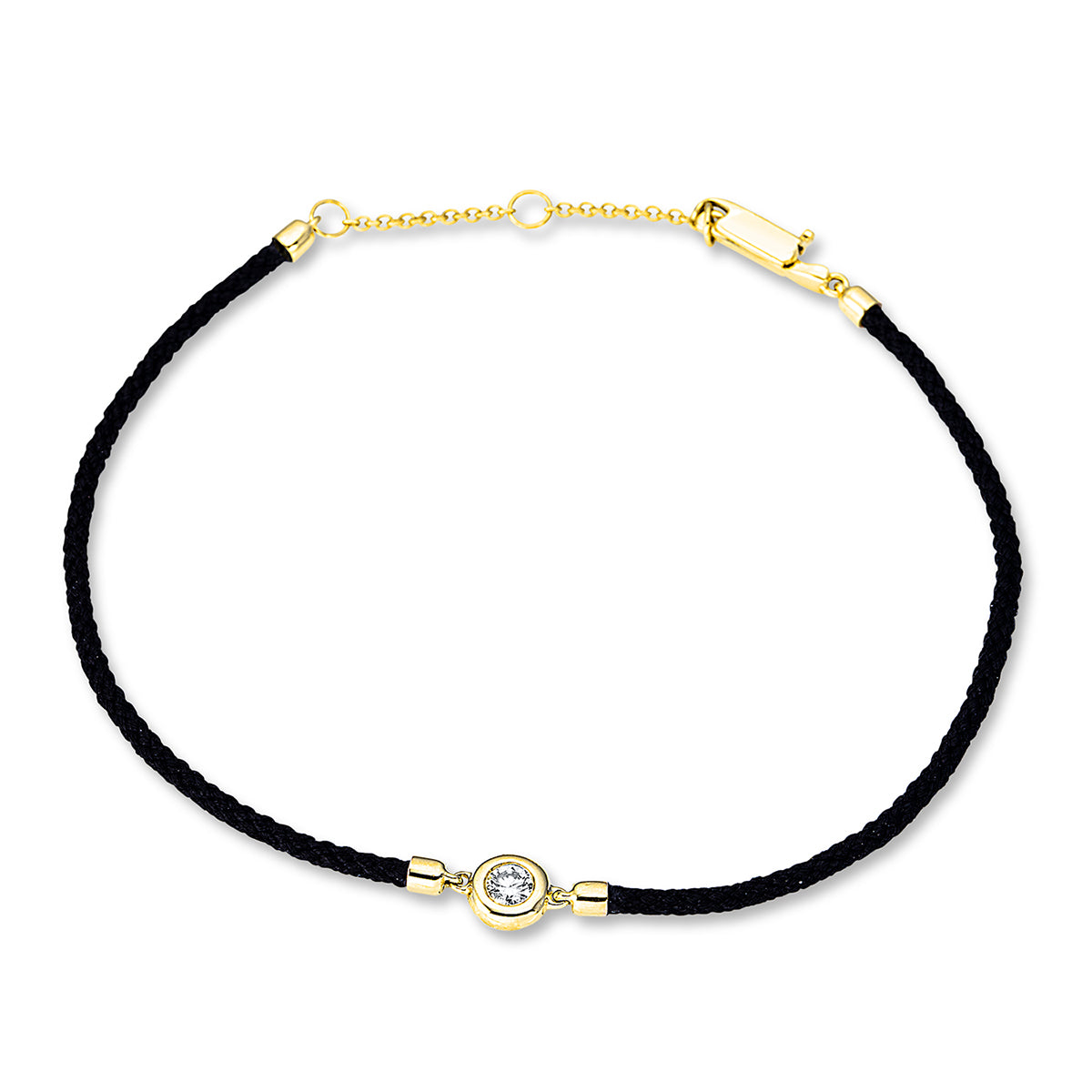 Armband 18 kt GG, schwarz cord