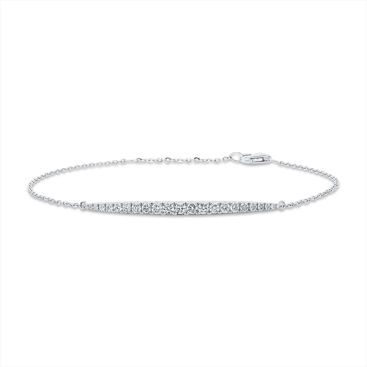 Armband 18 kt WG, mit ZÖ 16,5 cm