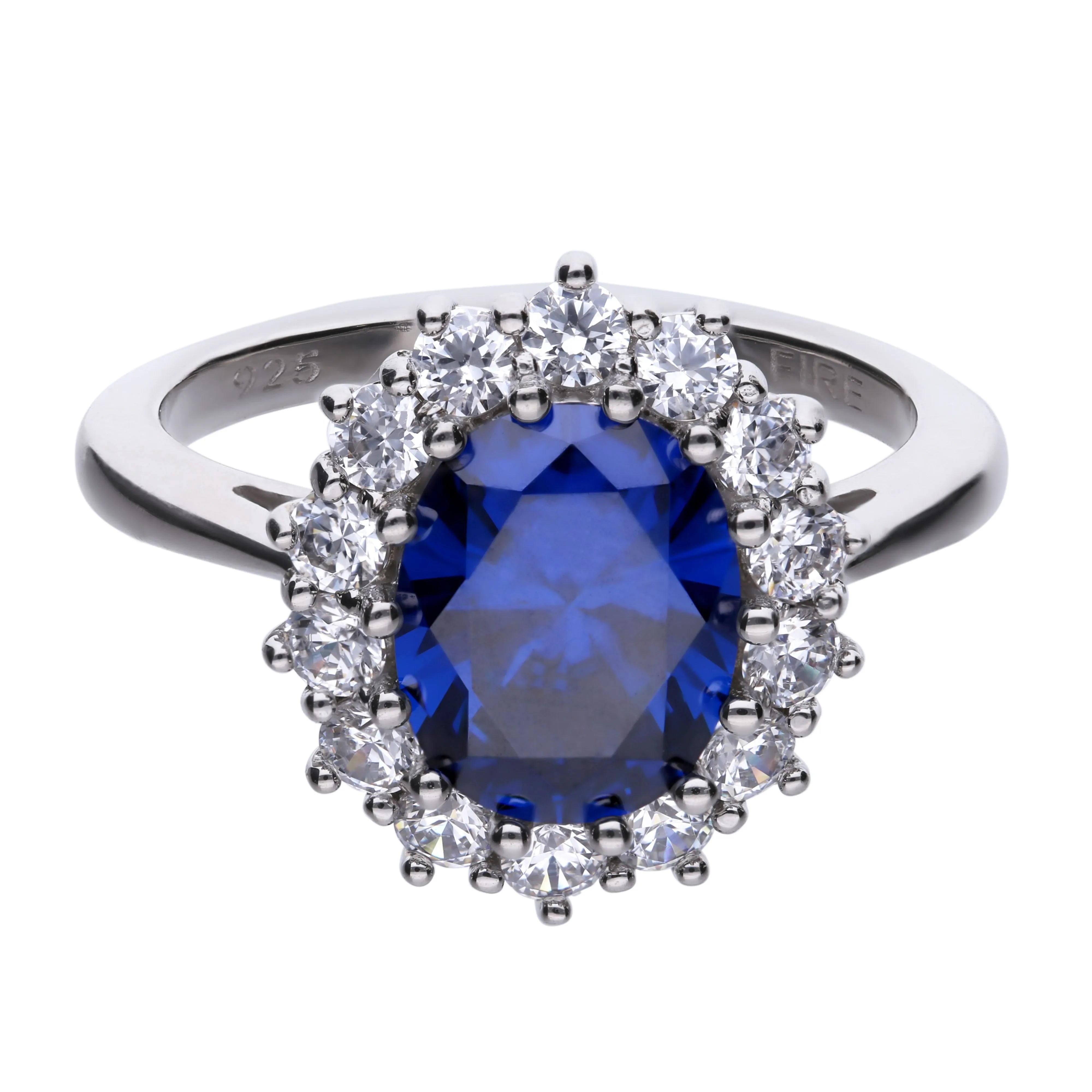 Ring silber 925 mit blauem Zirkonia