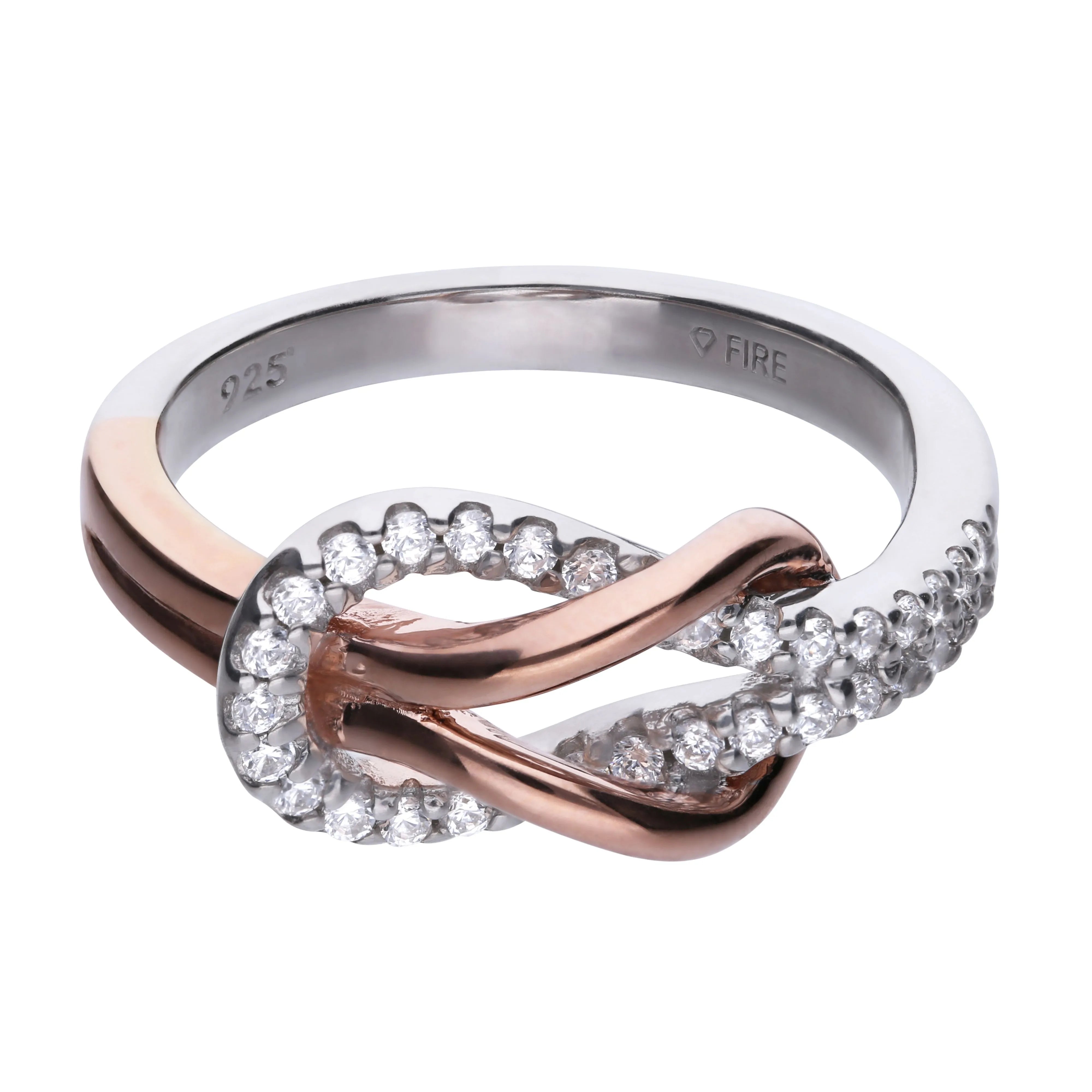 Infinity Ring Bicolor aus Silber 925 und Roségold-Plattierung