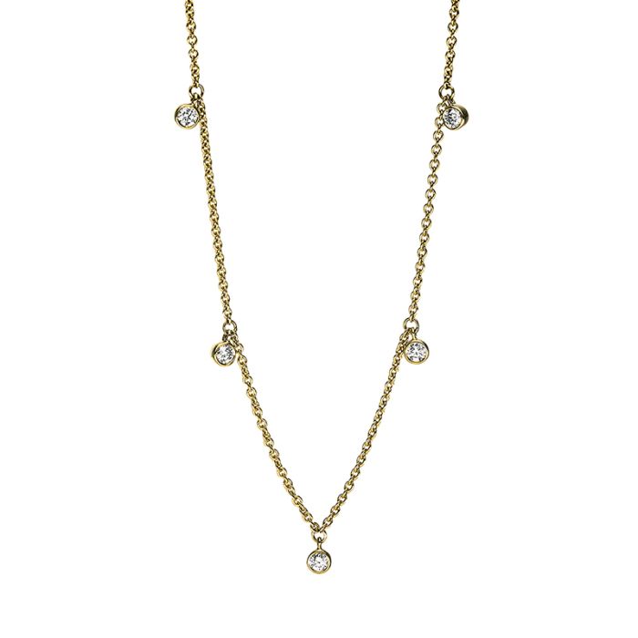 Collier Zarge 18 kt GG, mit ZÖ 35 cm + 38 cm