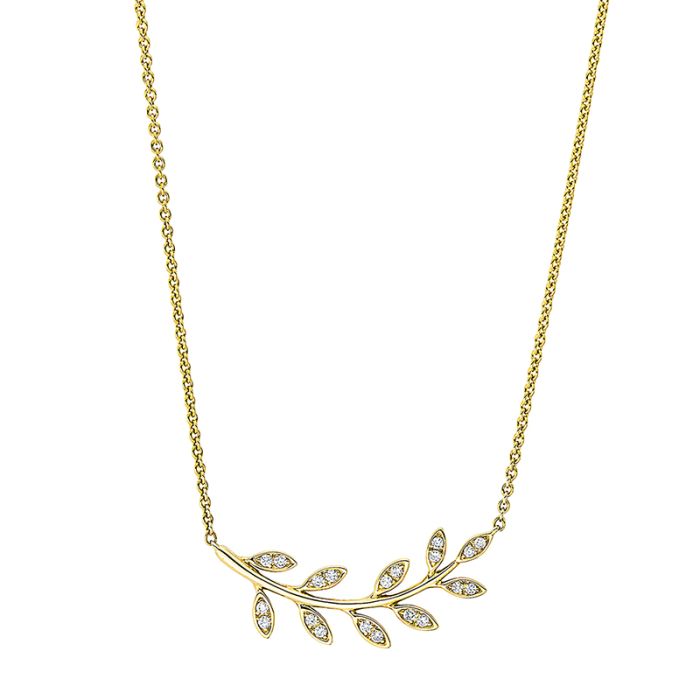 Collier 18 kt GG Blatt