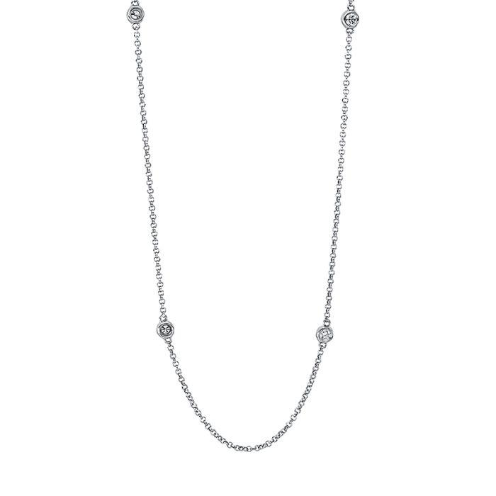 Collier 18 kt WG, mit ZÖ 38.1 cm + 40.6 cm