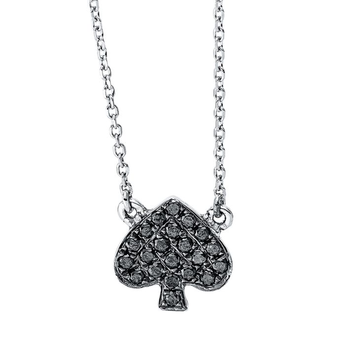 Collier 18 kt WG, schwarz rhodiniert